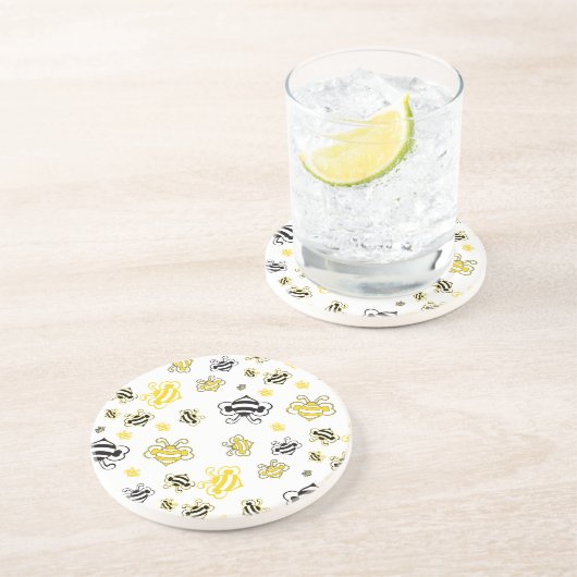 Dessous De Verre En Grès Motif des abeilles (Côté)