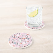 Dessous De Verre En Grès motif des chats et des fleurs (Côté)