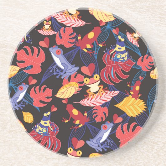 Dessous De Verre En Grès Motif des grenouilles d'amants (Devant)