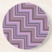 Dessous De Verre En Grès Motif d'escaliers à rayures mauve (Devant)