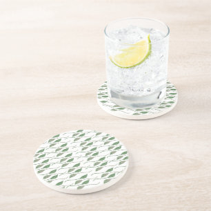 Dessous De Verre En Grès Motif dessiné à la main de feuillage botanique