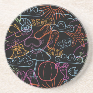 Dessous De Verre En Grès Motif d'été