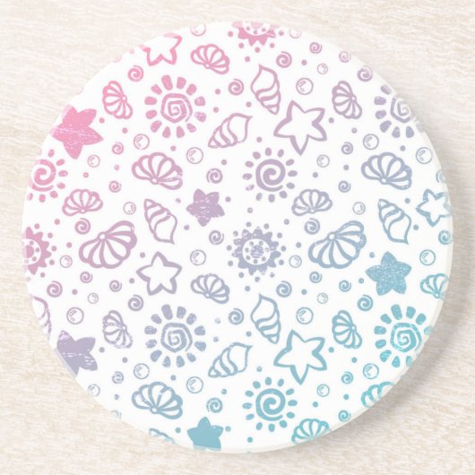 Dessous De Verre En Grès Motif d'été (Devant)