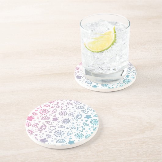 Dessous De Verre En Grès Motif d'été (Côté)