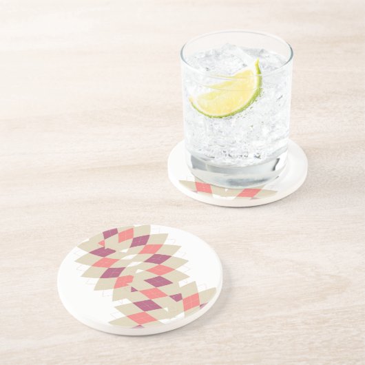 Dessous De Verre En Grès Motif Diamond Swirl (Côté)