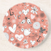 Dessous De Verre En Grès Motif d'inséparables (Devant)