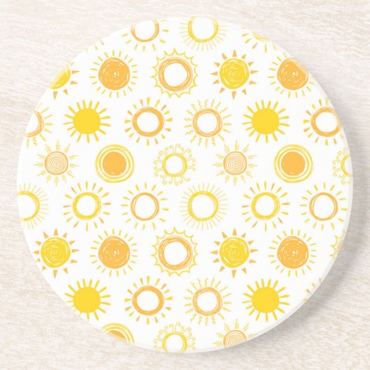 Dessous De Verre En Grès Motif Doodle (Devant)