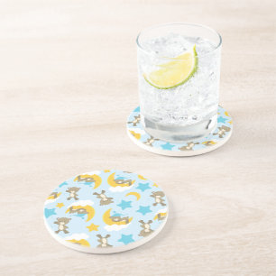 Dessous De Verre En Grès Motif D'Ours, Mignonnes Ours, Nounours, Étoiles