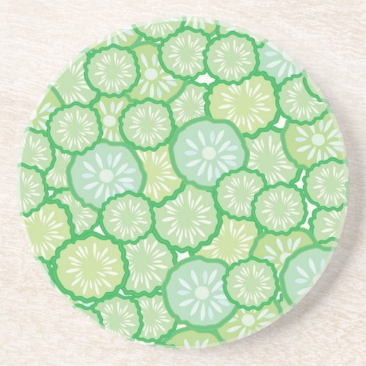 Dessous De Verre En Grès Motif drôle de concombre (Devant)