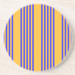 Dessous De Verre En Grès Motif électrique bleu et jaune cinq bandes