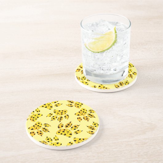 Dessous De Verre En Grès Motif Empreinte de patte Leopard (Côté)