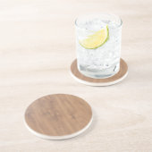 Dessous De Verre En Grès Motif en bois foncé (Côté)