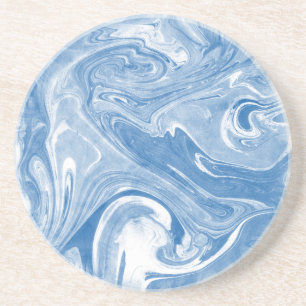 Dessous De Verre En Grès Motif en marbre coloré.