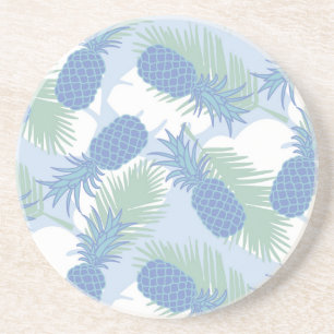 Dessous De Verre En Grès Motif en pastel tropical d'ananas