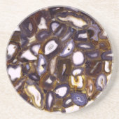 Dessous De Verre En Grès Motif en pierre blanche Brown violet (Devant)