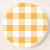 Dessous De Verre En Grès Motif En vichy jaune (Devant)