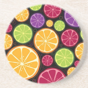 Dessous De Verre En Grès Motif et arrière - plan oranges