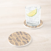 Dessous De Verre En Grès Motif ethnique d'ensemble de plume (Côté)