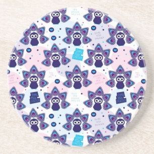 Dessous De Verre En Grès motif exotique de paon de l'Inde