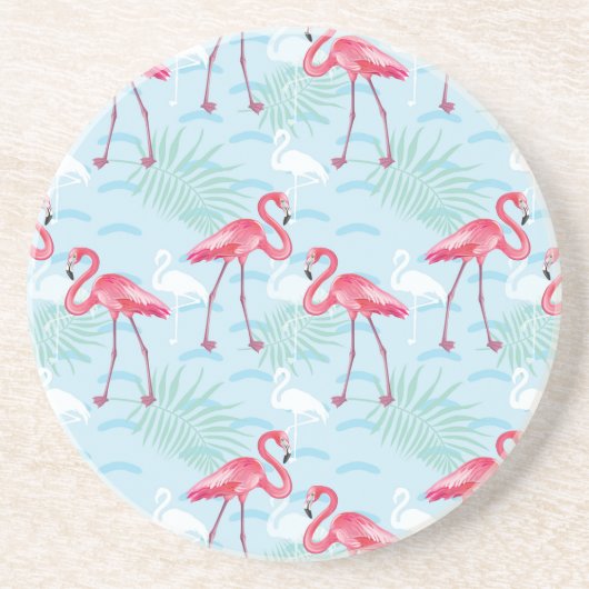 Dessous De Verre En Grès Motif Flamingo (Devant)