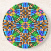 Dessous De Verre En Grès Motif Fleurs Abstraites uniques (Devant)