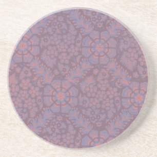 Dessous De Verre En Grès Motif Fleurs Violettes