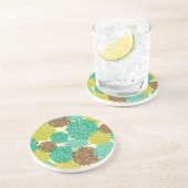 Dessous De Verre En Grès Motif floral (Côté)