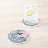 Dessous De Verre En Grès Motif floral (Côté)