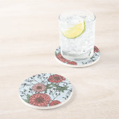 Dessous De Verre En Grès Motif floral 3 (Côté)