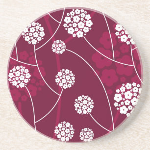 Dessous De Verre En Grès Motif floral abstrait