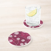 Dessous De Verre En Grès Motif floral abstrait (Côté)