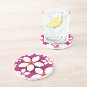 Dessous De Verre En Grès Motif floral personnalisé pour cadeau