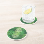 Dessous De Verre En Grès Motif floral vert (Côté)