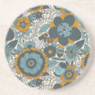 Dessous De Verre En Grès Motif floral vintage