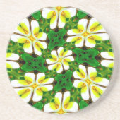 Dessous De Verre En Grès Motif frangipanier jaune (Devant)
