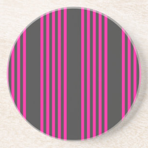 Dessous De Verre En Grès Motif Fuchsia et charbon de bois cinq bandes