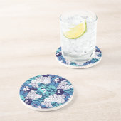 Dessous De Verre En Grès Motif funky Seashell (Côté)