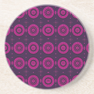 Dessous De Verre En Grès Motif géométrique africain cercle magenta Grès