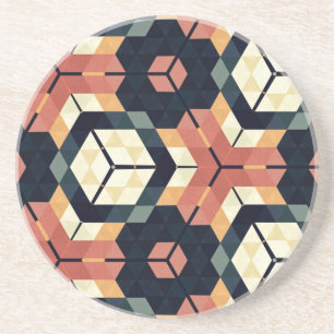 Dessous De Verre En Grès Motif géométrique Carré Hexagon coloré