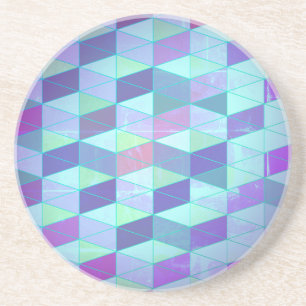 Dessous De Verre En Grès Motif géométrique Cubes en Triangles