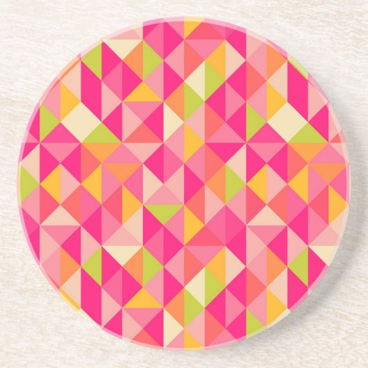Dessous De Verre En Grès Motif géométrique de triangles (Devant)