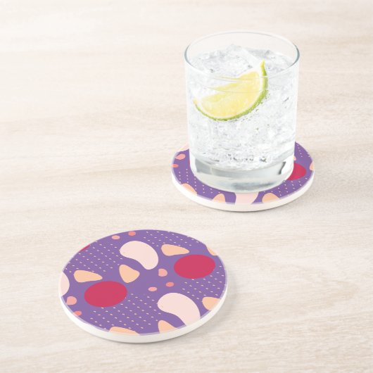 Dessous De Verre En Grès Motif géométrique moderne (Côté)
