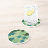 Dessous De Verre En Grès Motif géométrique sarcelle et vert (Côté)