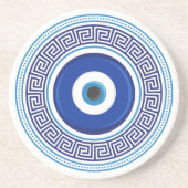 Dessous De Verre En Grès Motif grec mal oeil Nazar (Devant)