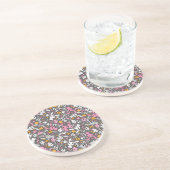 Dessous De Verre En Grès motif gris de kawaii (Côté)