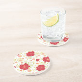 Dessous De Verre En Grès Motif Hibiscus tiré à la main (Côté)