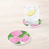 Dessous De Verre En Grès Motif Hydrangea (Côté)
