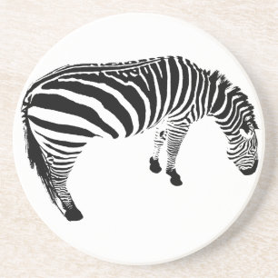 Dessous De Verre En Grès Motif Imprimé Zèbre Noir et Blanc Audacieux