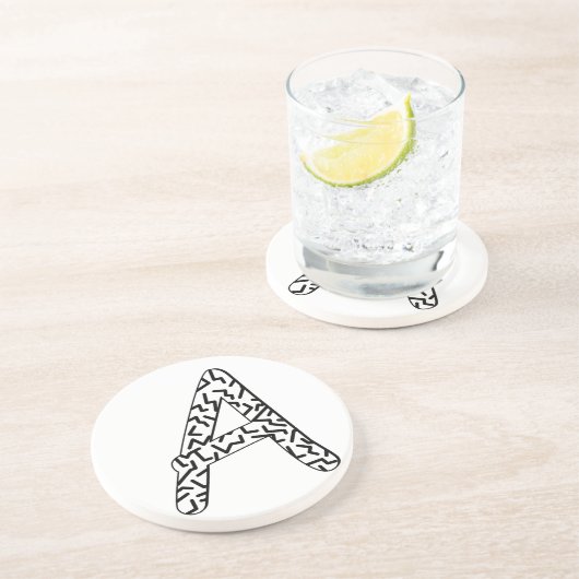 Dessous De Verre En Grès Motif Jagged A (Côté)