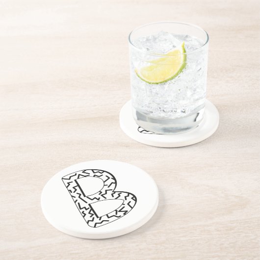 Dessous De Verre En Grès Motif Jagged B (Côté)